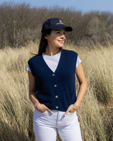Cashmere Waistcoat Cardigan - Navy