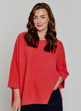 Abbie Rib Cashmere Jumper Coral Rose