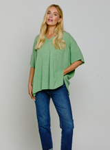 Short Sleeve Cashmere Kimono Lily Green