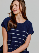 Striped Cashmere Top Navy