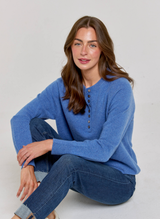 Country Blue Cashmere Henley