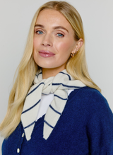 Knitted Striped Neck Tie White