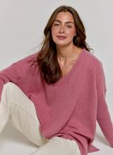 Long Sleeve Cashmere Kimono - Rustic Rose