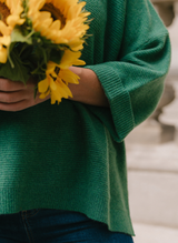 Abbie Rib Cashmere Jumper - Botanical Green