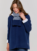 Long Sleeve Cashmere Kimono - Navy