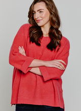 Abbie Rib Cashmere Jumper Coral Rose