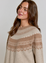 Cashmere Fairisle Yoke Jumper - Chinchilla