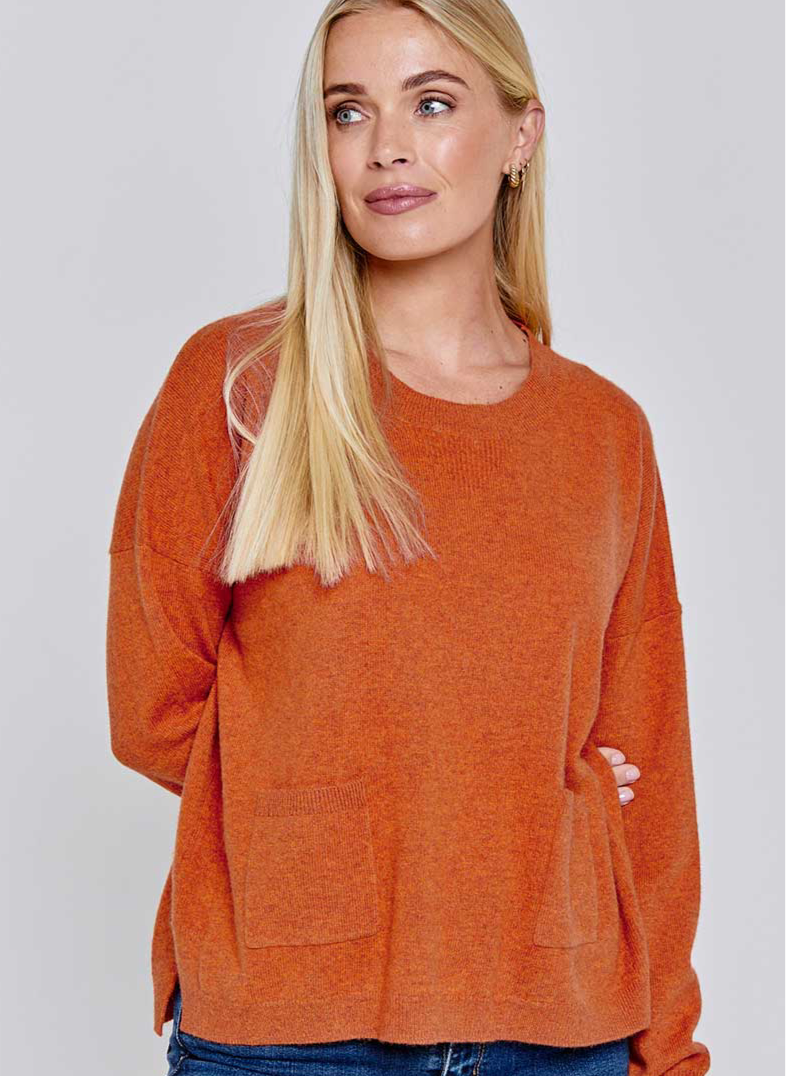 Nellie Pocket Cashmere Jumper - Copper Glow