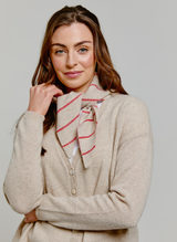 Knitted Striped Neck Tie  Chinchilla