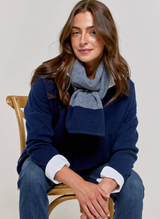 Long Sleeve Cashmere Kimono - Navy