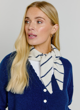 Knitted Striped Neck Tie White