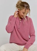 Henley Cashmere Jumper - Rustic Rose