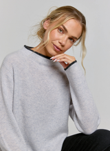 Elodie Funnel Neck Cashmere Jumper - Glass Grey