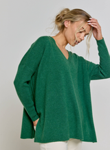 Long Sleeve Cashmere Kimono - Botanical Green