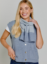 Cashmere Waistcoat Cardigan Blue Mist