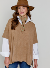 Short Sleeve Cashmere Kimono Praline