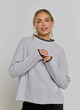 Elodie Funnel Neck Cashmere Jumper - Glass Grey