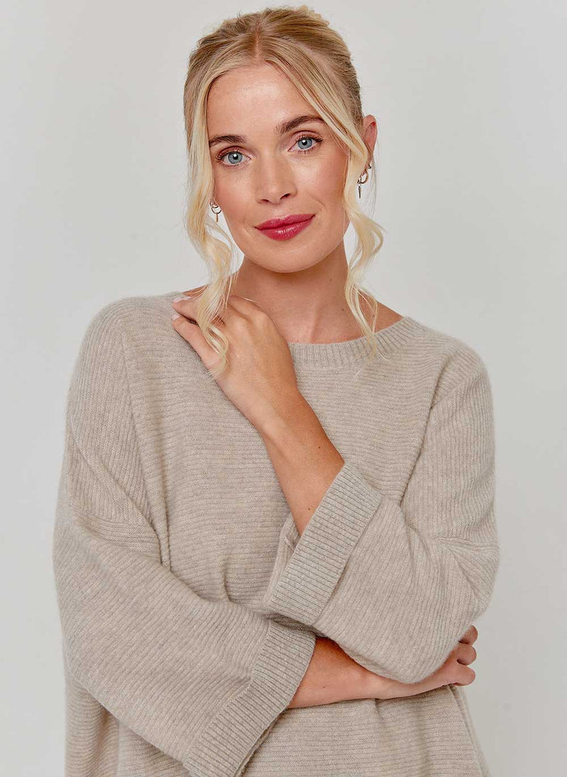 Abbie Rib Cashmere Jumper Chinchilla Cashmere Cotton