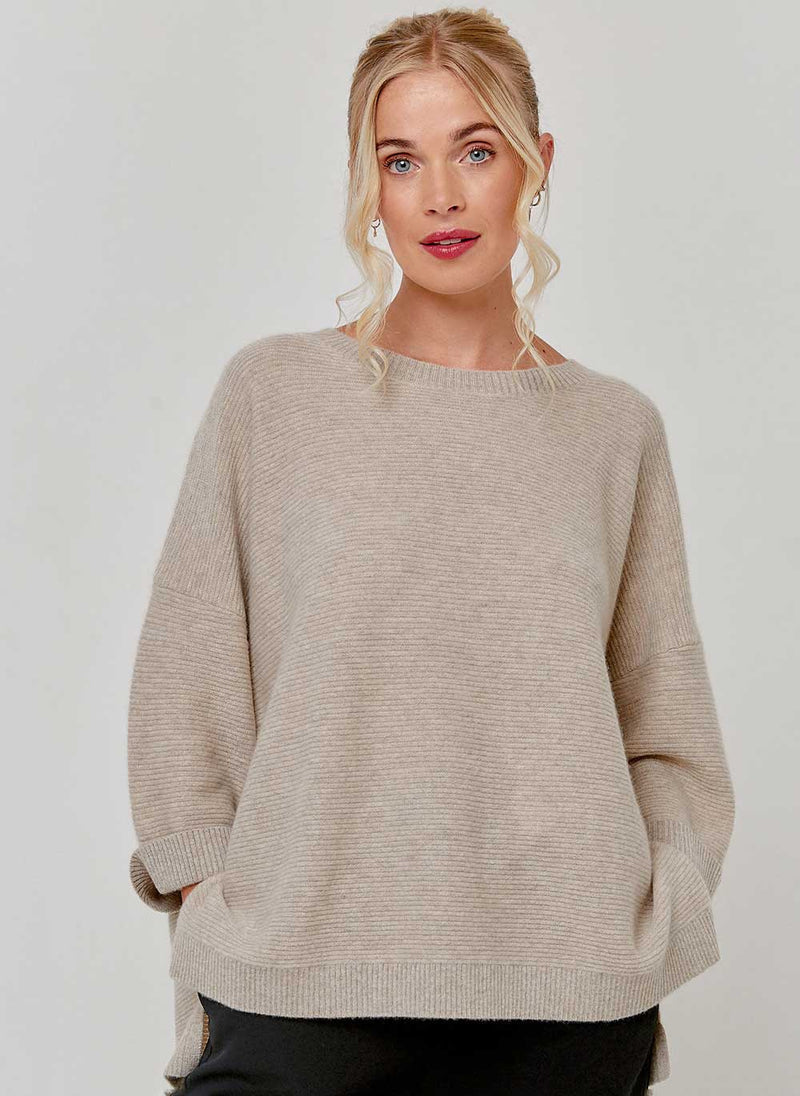 Abbie Rib Cashmere Jumper Chinchilla