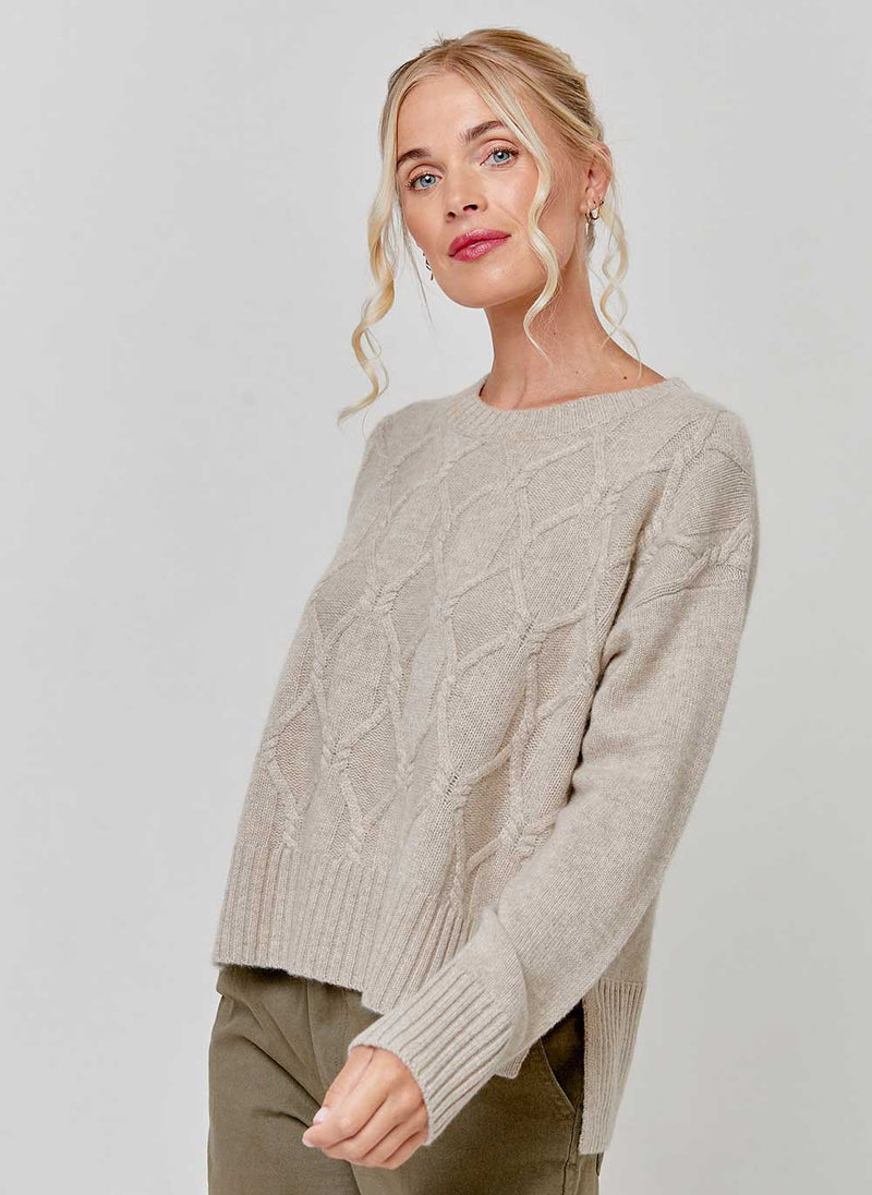 Cable Knit Cashmere Jumper Chinchilla Cashmere Cotton