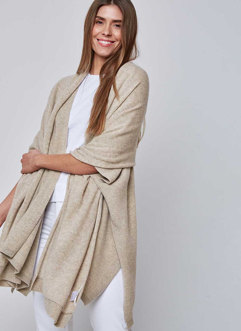 Kimono Rib Cashmere Cardigan Chinchilla Cashmere Cotton