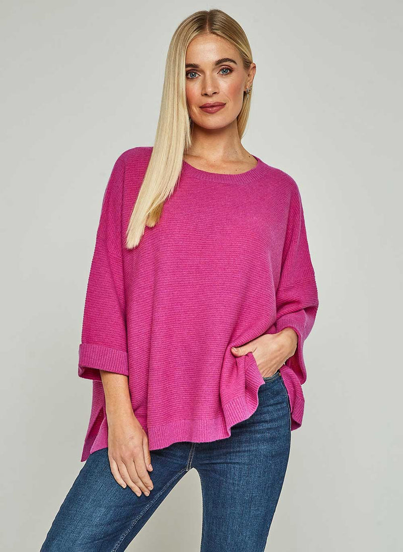 Abbie Rib Cashmere Jumper Pink Soda