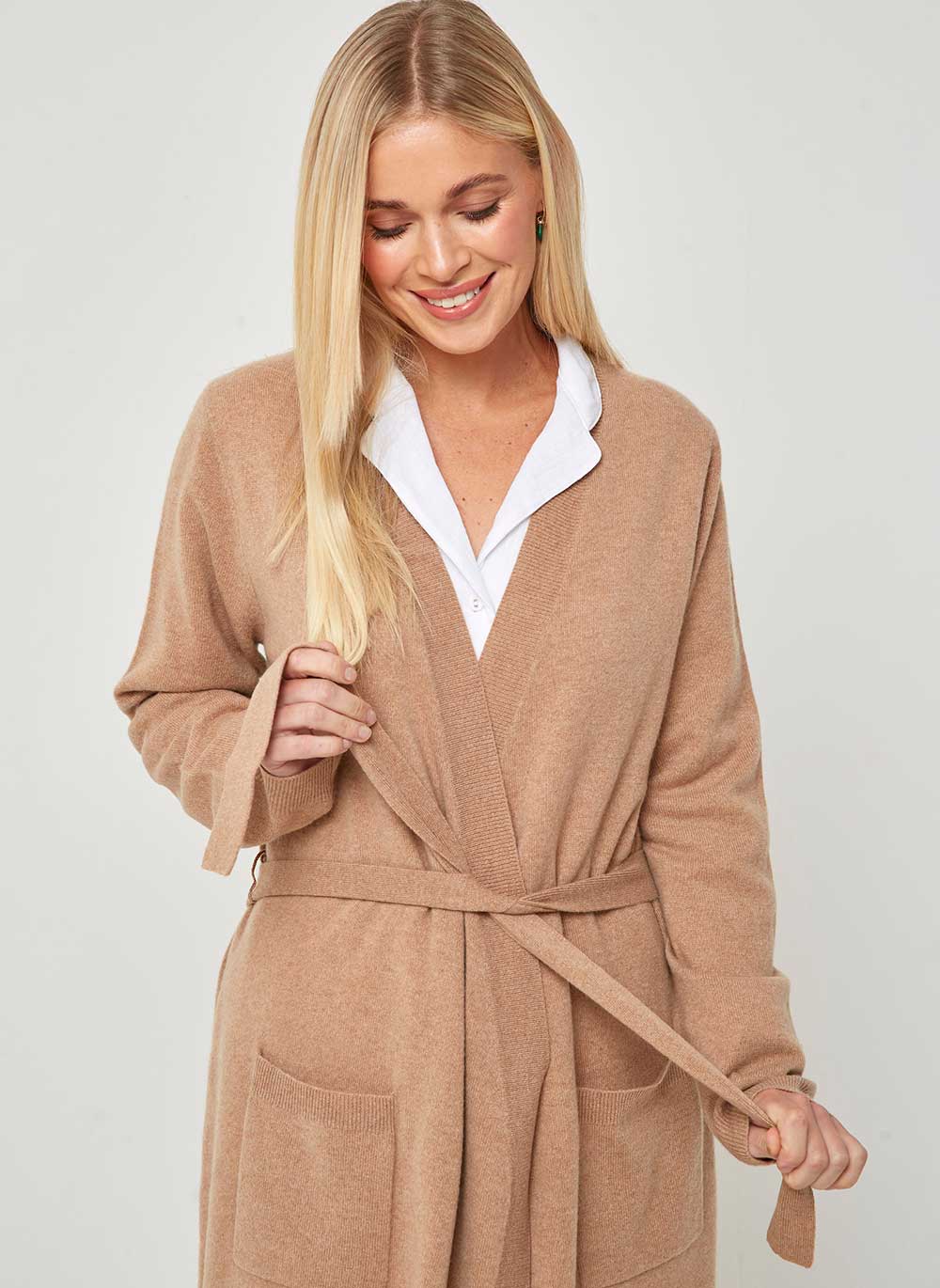 Ladies Cashmere Dressing Gown Bath Robe Cashmere Cotton