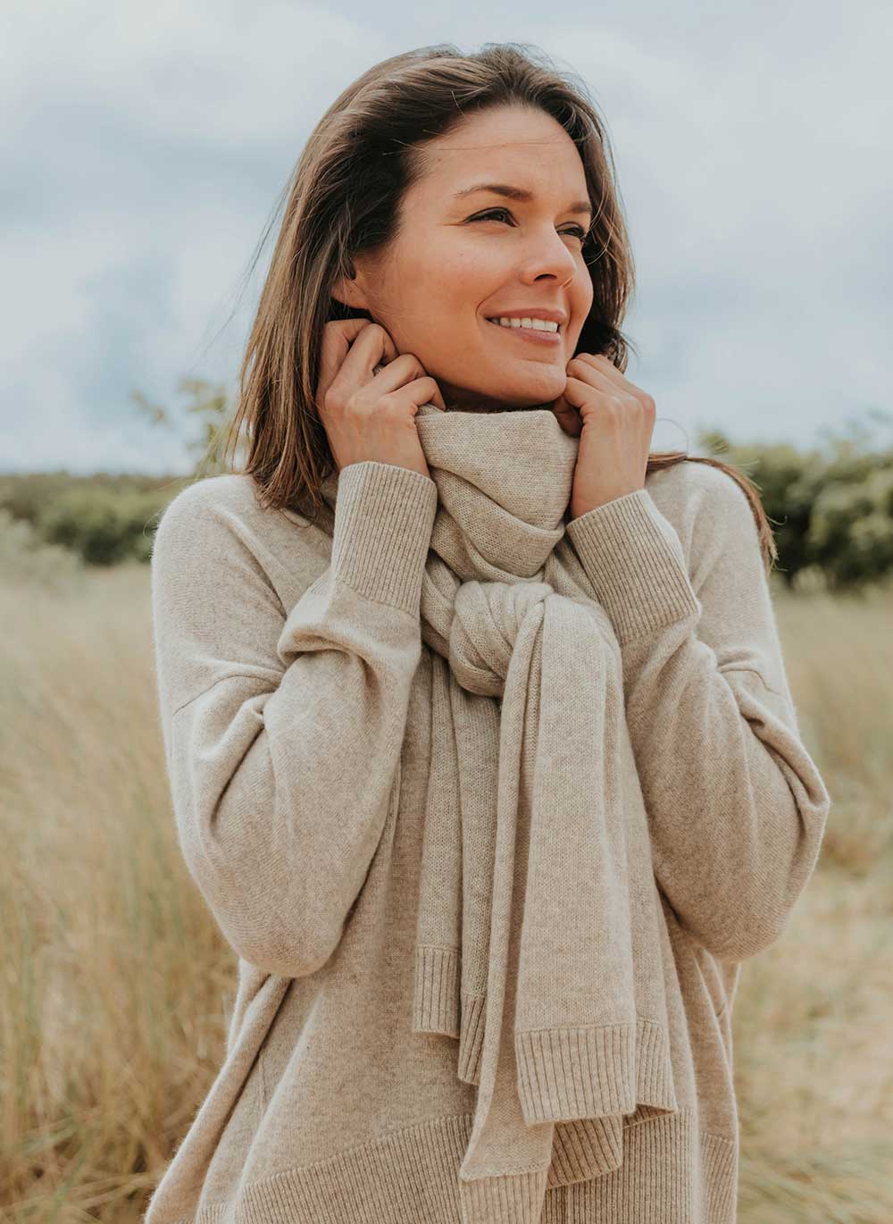 Classic Cashmere Scarf Chinchilla Cashmere Cotton