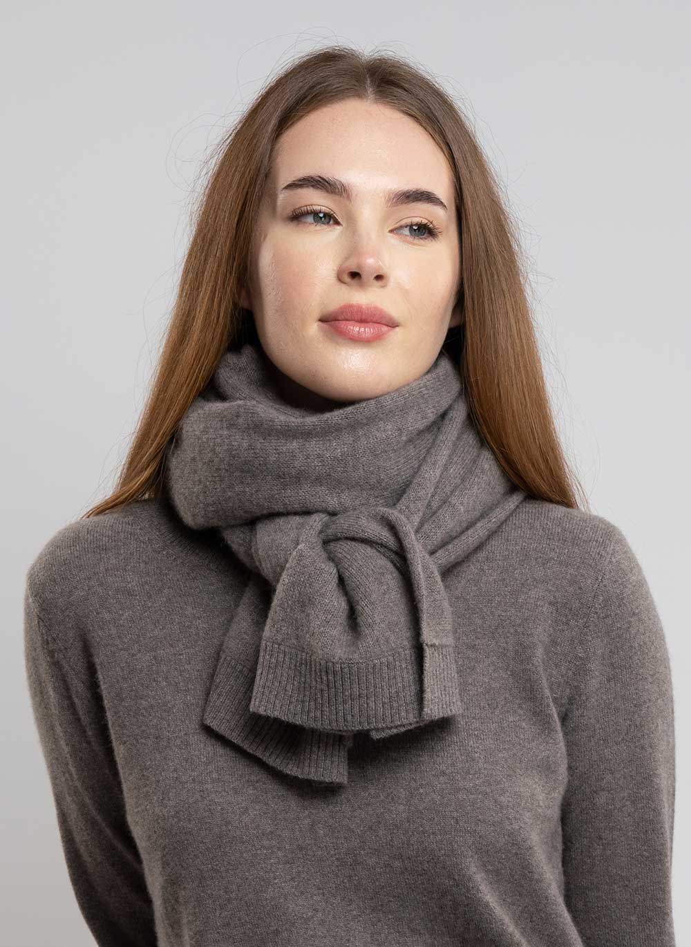 Classic Cashmere Scarf Taupe Cashmere Cotton - Main Image